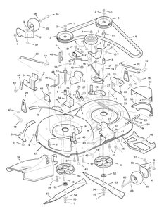 Mower Housing Diagram and Parts List for 42910A 1996 Briggs and Stratton Lawn Tractor